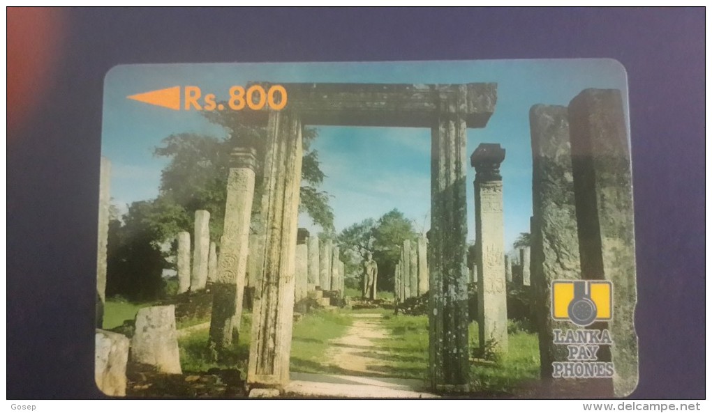 Sri Lanka-(2srle)-polonnaruwa Ruins-(rev. Letter)gpt-(rs.800)-used+1card Prepiad Free - Sri Lanka (Ceilán)