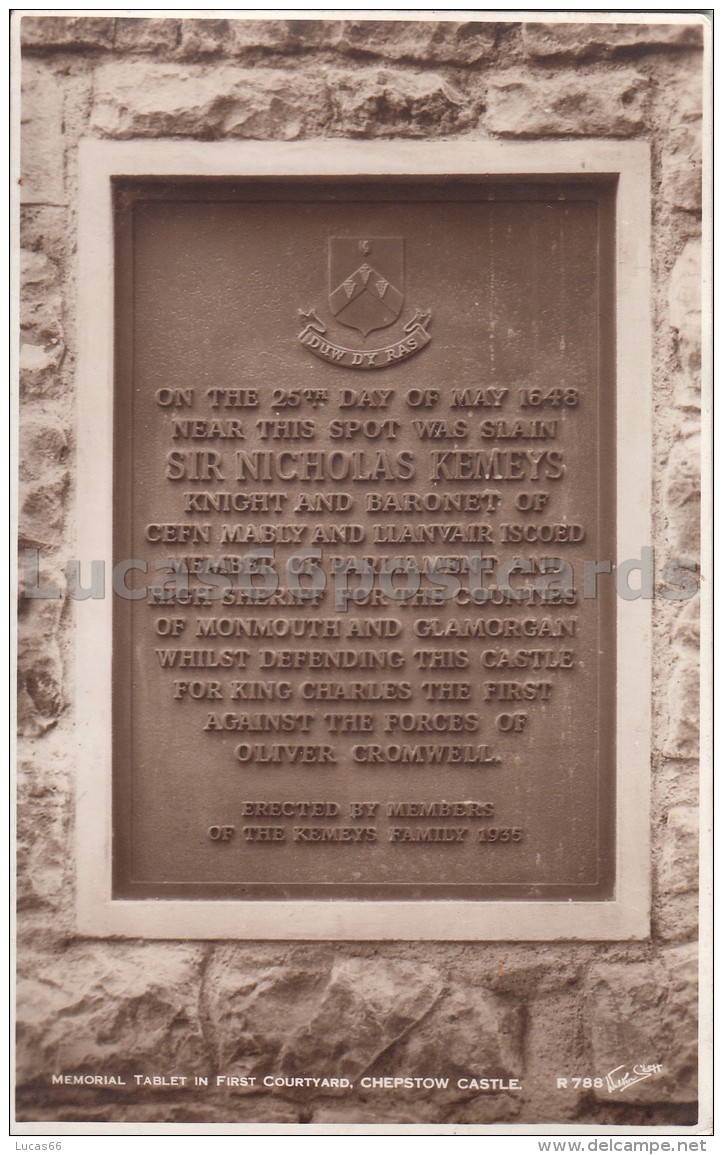 Chepstow Castle Memorial Tablet In First Courtyard - Monmouthshire