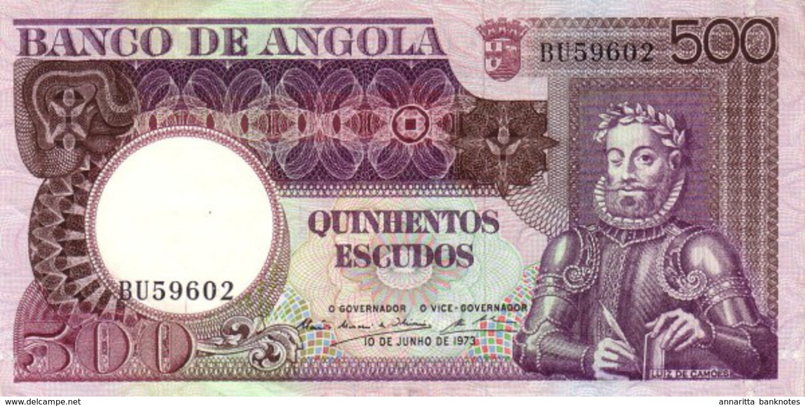 Angola 500 Escudos 1973, VF, P-107a, AO B431a - Angola