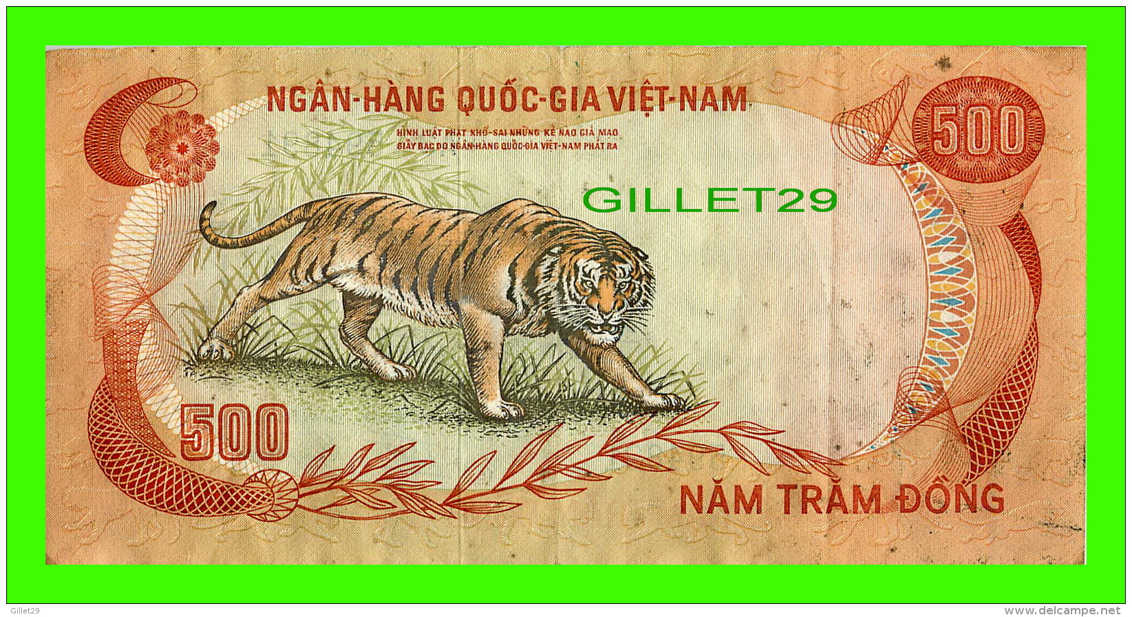 VIÊT-NAM - NGÂN-HÀNG QUOC-GIS VIÊT-NAM, NAM TRAM DÔNG - TIGER - No A3 594891 - - Viêt-Nam