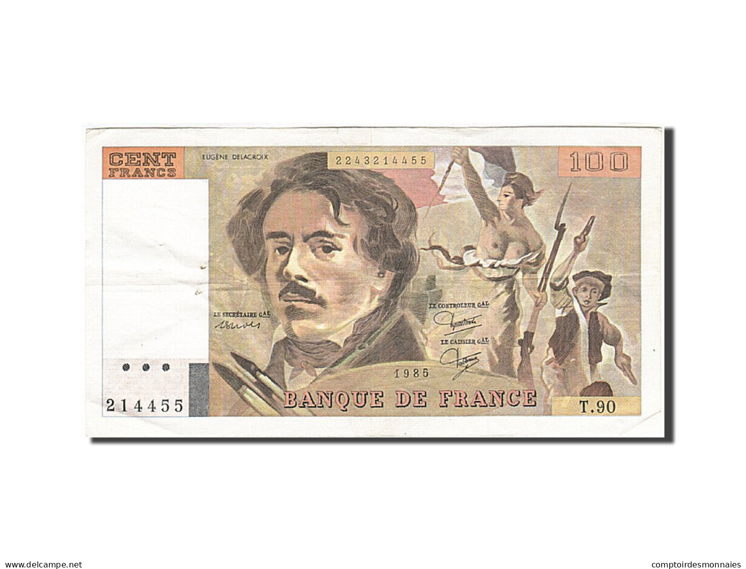 Billet, France, 100 Francs, 1978, 1985, TTB, Fayette:69.9, KM:154b - 100 F 1978-1995 ''Delacroix''