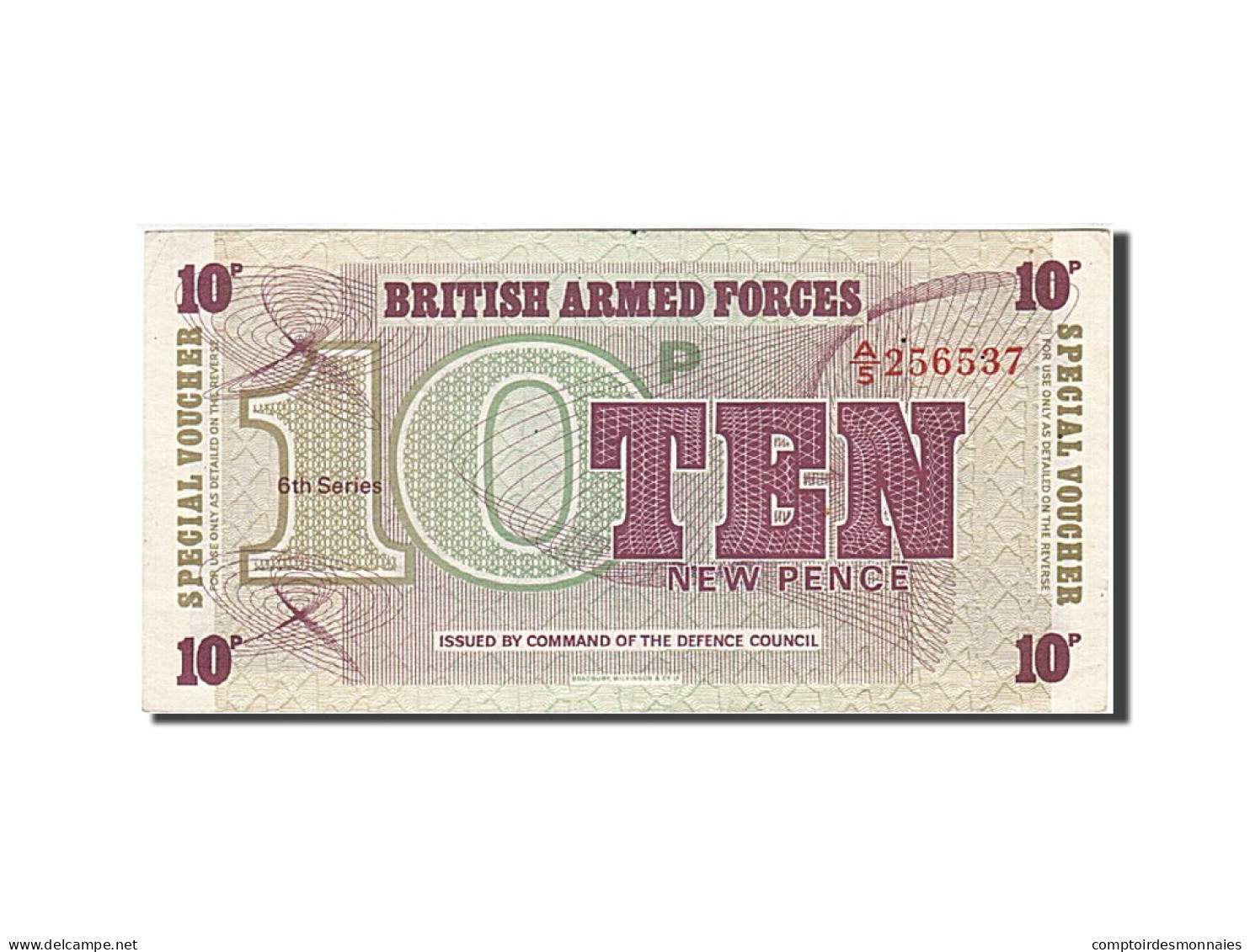 Billet, Grande-Bretagne, 10 New Pence, 1972, Undated (1972), KM:M48, SUP - British Armed Forces & Special Vouchers