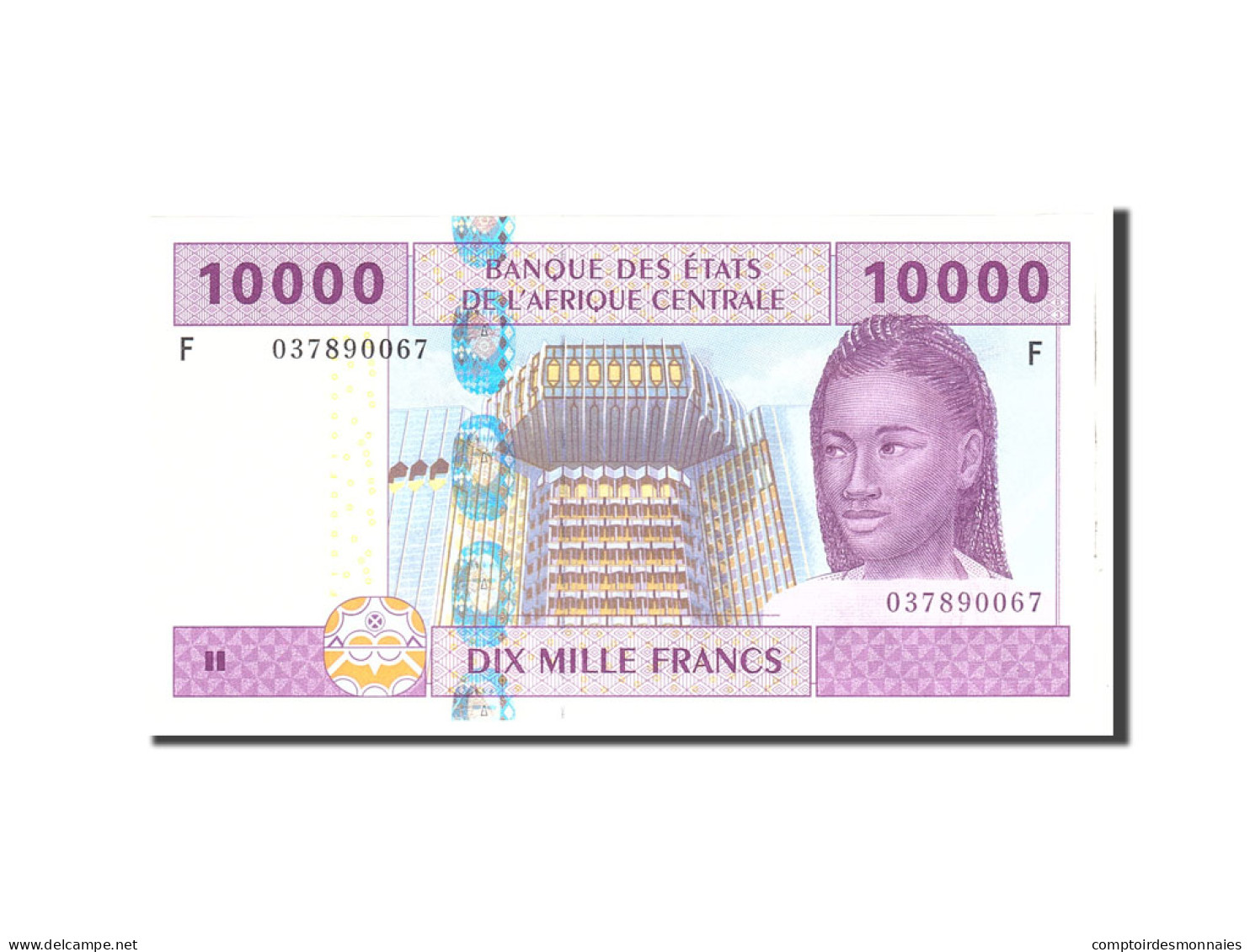 Billet, États De L'Afrique Centrale, 10,000 Francs, 2002, Undated, KM:510Fa - Central African Republic