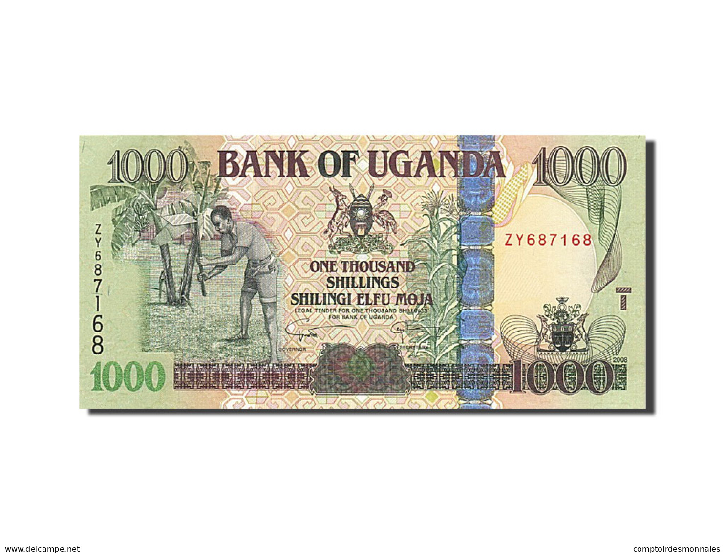 Billet, Uganda, 1000 Shillings, 2008, 2008, NEUF - Ouganda