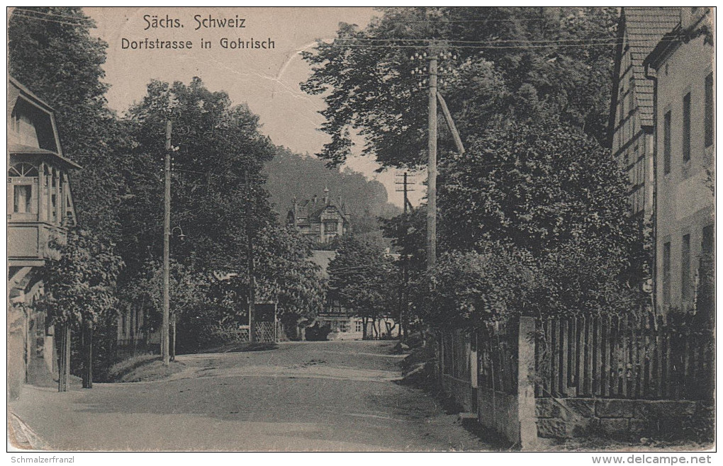 AK Sächsische Schweiz Gohrisch Dorfstrasse Bei Königstein Pfaffendorf Pabstdorf Papstdorf Cunnersdorf Bad Schandau - Gohrisch