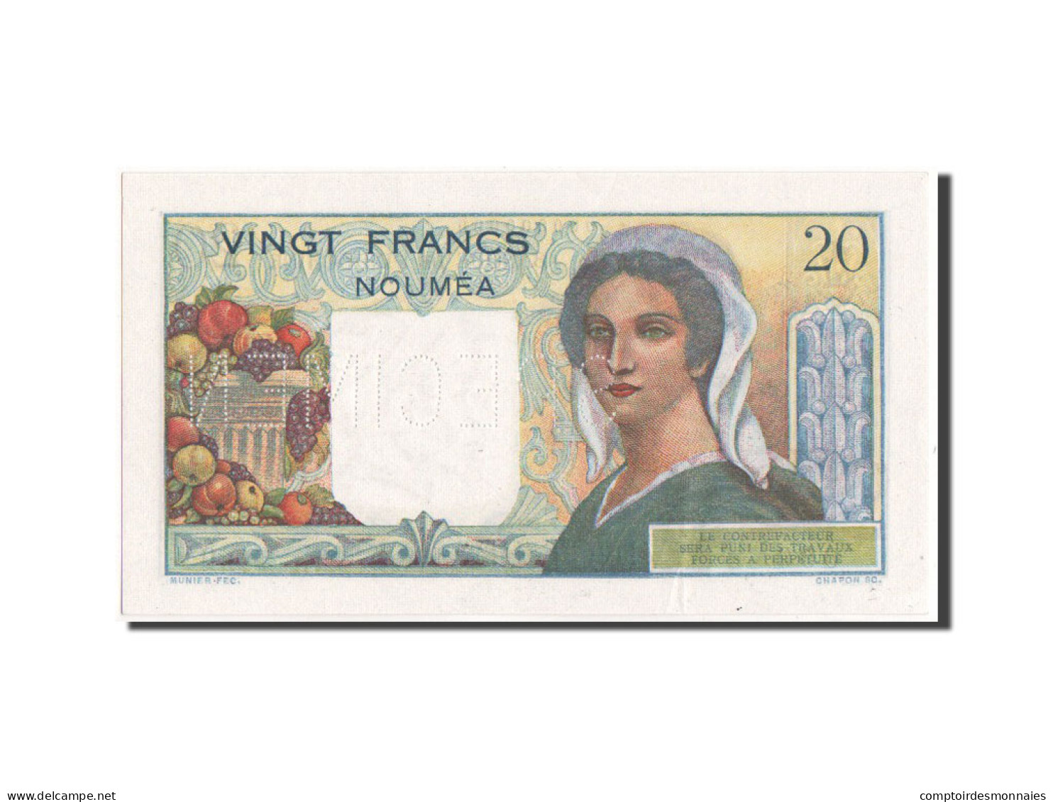 Billet, Nouvelle-Calédonie, 20 Francs, 1951, KM:50a, SPL - Nouméa (New Caledonia 1873-1985)