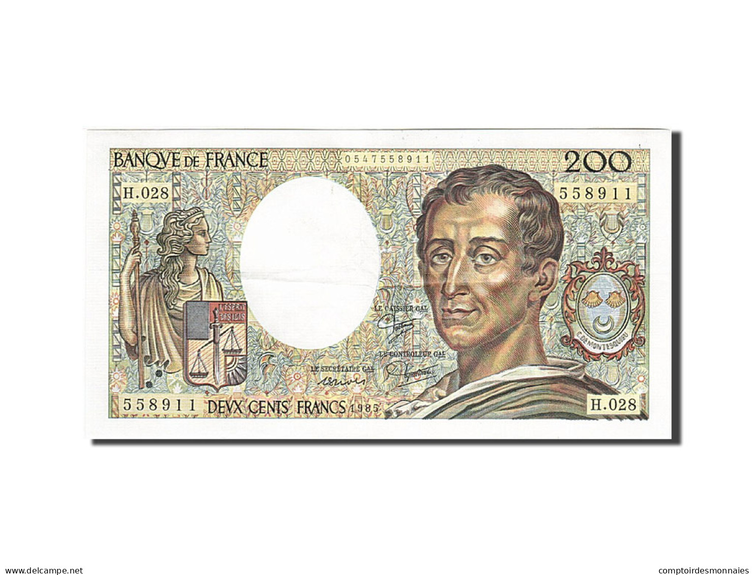 Billet, France, 200 Francs, 1981, 1985, TTB, KM:155a - 200 F 1981-1994 ''Montesquieu''