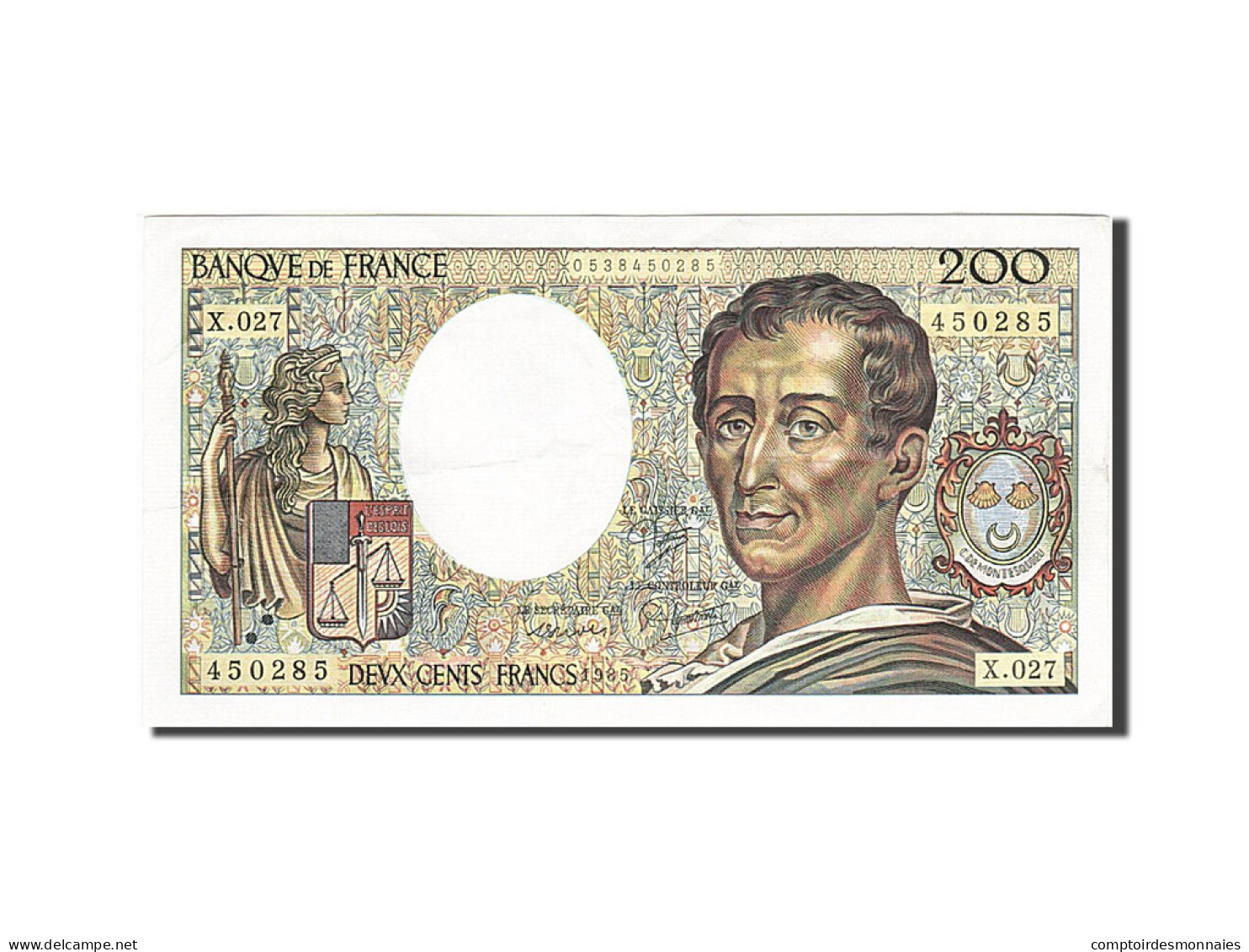 Billet, France, 200 Francs, 1981, 1985, TTB+, KM:155a - 200 F 1981-1994 ''Montesquieu''