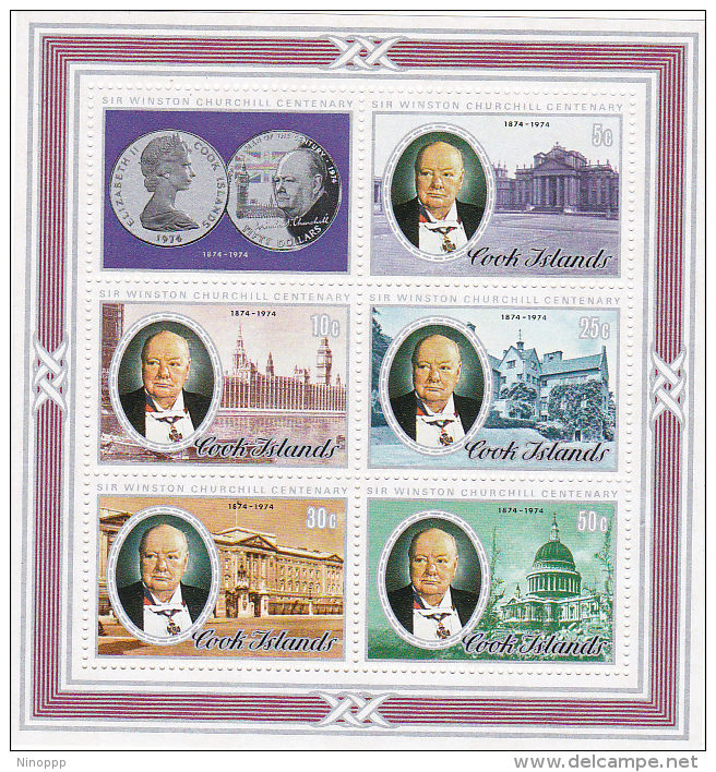 Cook Islands SG MS511 1974 Centenary Of Winston Churchill  Miniature Sheet MNH - Cook