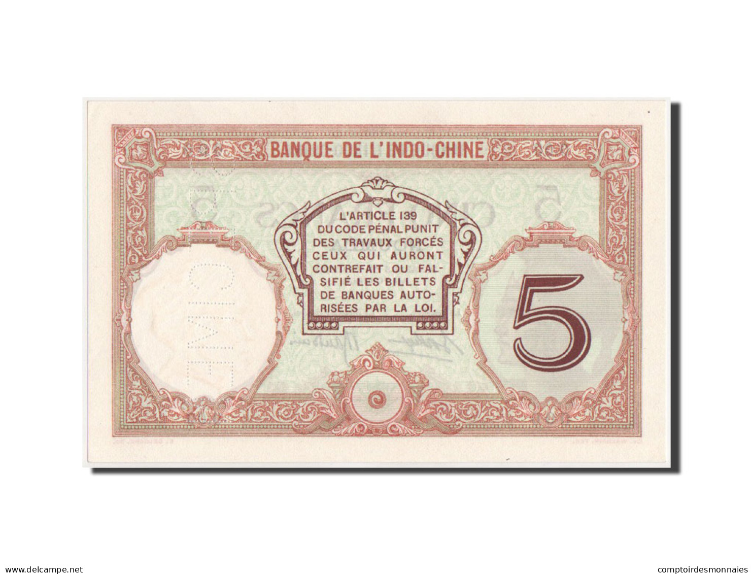 Billet, Nouvelle-Calédonie, 5 Francs, 1926, KM:36s, SPL+ - Nouméa (New Caledonia 1873-1985)