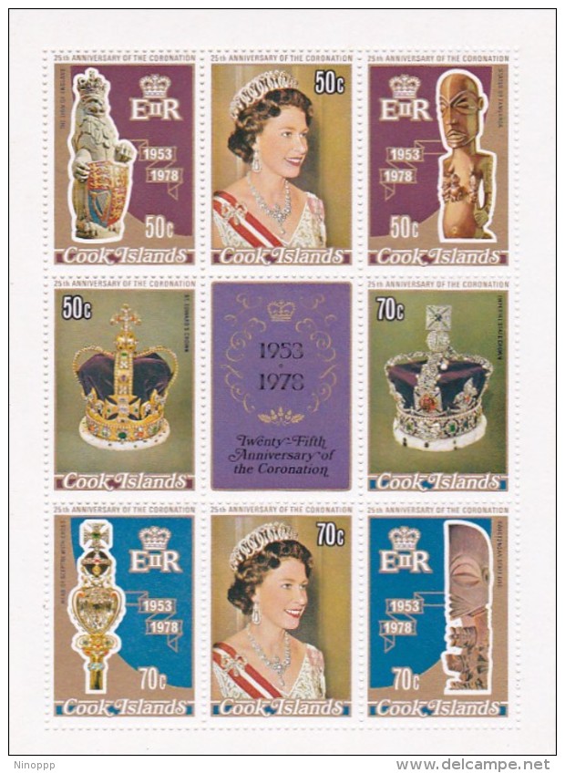 Cook Islands SG MS601 1978 25th Anniversary Of Coronation Miniature Sheet  MNH - Cook