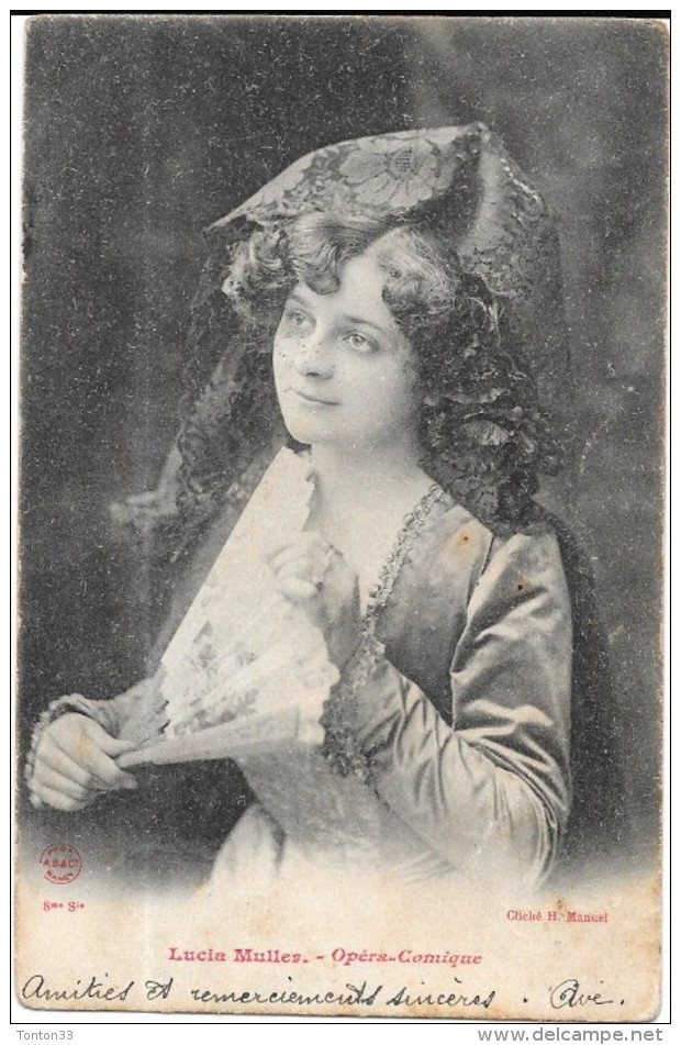 CPA DOS SIMPLE CELEBRITES - Artiste De L'Opéra-Comique Des Années 1900 -  LUCIA MULLER - ENCH0616 - - Entertainers