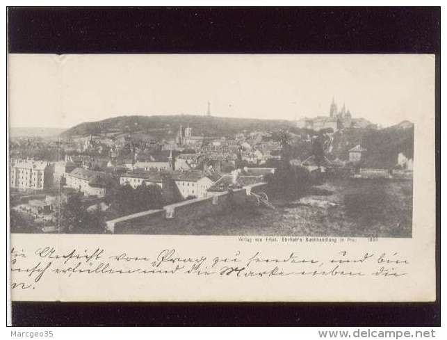 Panorama Von Prag édit. Von Fried En 1899 ( Carl Bellmann ) Format 9,2 X 41,5 Cms Format Triple , Timbre - Tschechische Republik