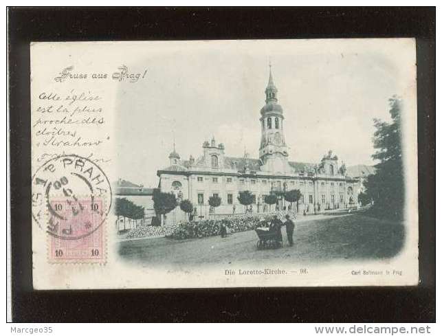 Gruss Aus Prag ! Die Loretto Kirche édit. Bellmann N° 98 Timbre Oesterr Post  Stamp - Tschechische Republik