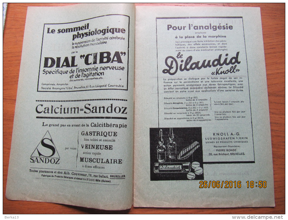 REVUE MEDICALE DE LOUVAIN N° 17 - 1933 L'ascaridiose R. BRUYNOGHE - 1900 - 1949