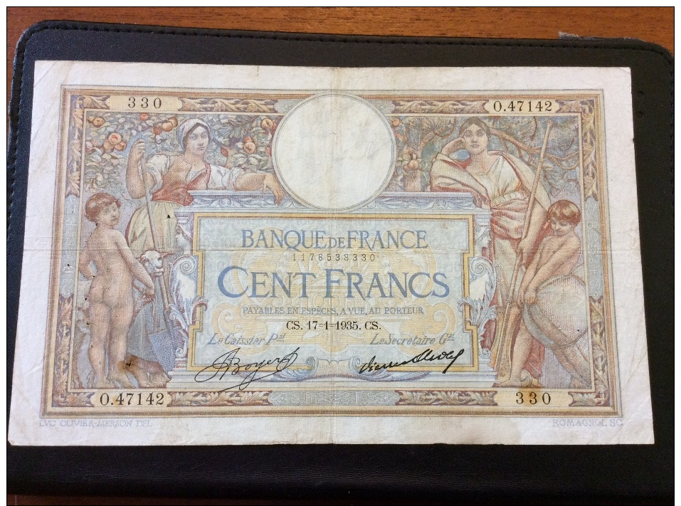 100 Francs 17-1-1935 - 100 F 1908-1939 ''Luc Olivier Merson''