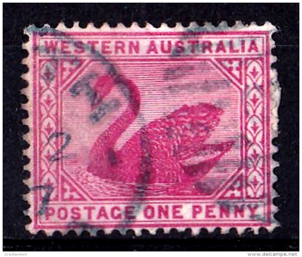 Western Australia 1890 Swan 1d Carmine Crown CA Used   SG 95 - Used Stamps