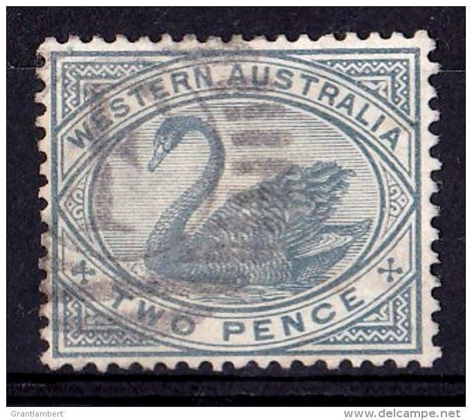 Western Australia 1890 Swan 2d Bluish-grey Crown CA Used  SG 96 - Oblitérés