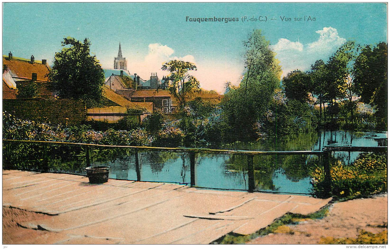 CARTE POSTALE : FAUQUEMBERGUES . VUE SUR L'AA . - Fauquembergues