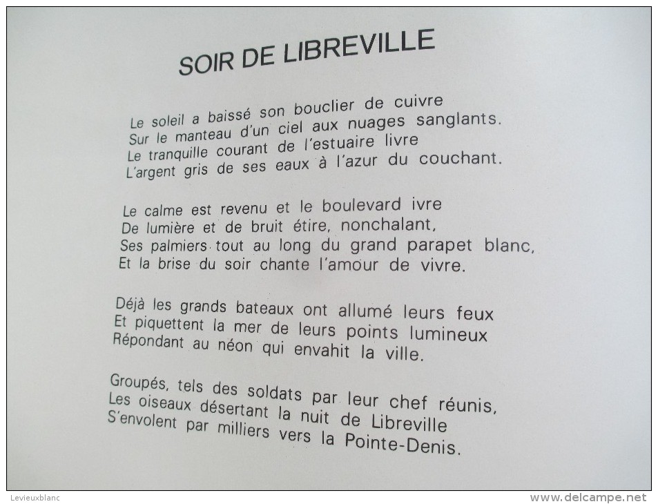 Livre de Poésie/"Chants du Gabon" /Georges RAWIRI/ Dédicacé à Mr et Mme Ponténia/Edition de Luxe/1976   LIV81