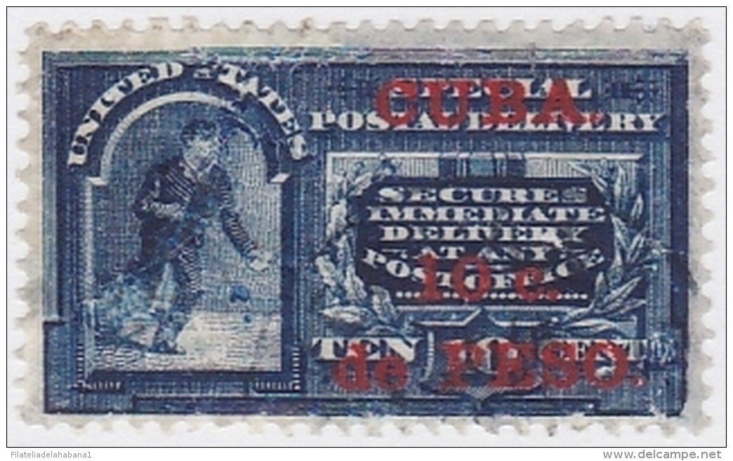 1899-261 CUBA 1899 US OCCUPATION 10c SPECIAL DELIVERY. MENSAJERO AZUL. USED. - Unused Stamps