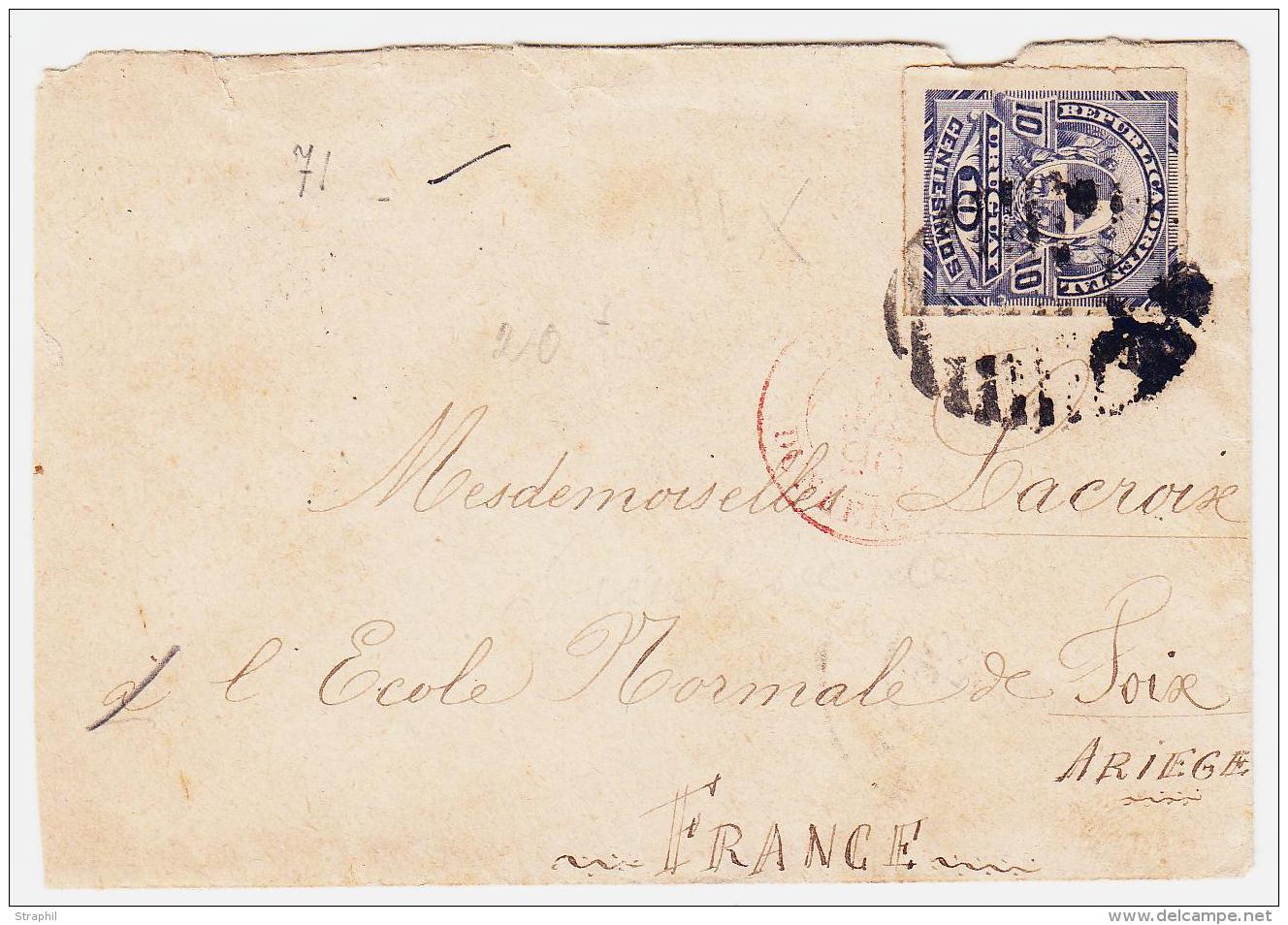 MARQUES D'ENTREE (N° Noël) N°580 - BELG-DUNKERQUE (dateur Inversé) - Afft Uruguay N°71 - Pour Fo - 1801-1848: Precursori XIX