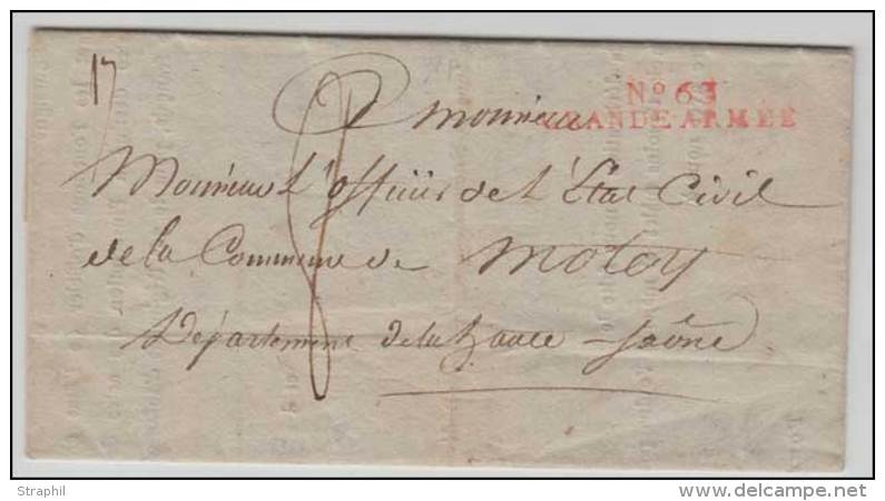 MARQUES D'ARMEES N°63 - GRANDE ARMEE (Rge) + DEB De VESOUL (Rge) - 1807 - Pli De Bromberg - Pr Moley - TB - 1801-1848: Precursori XIX