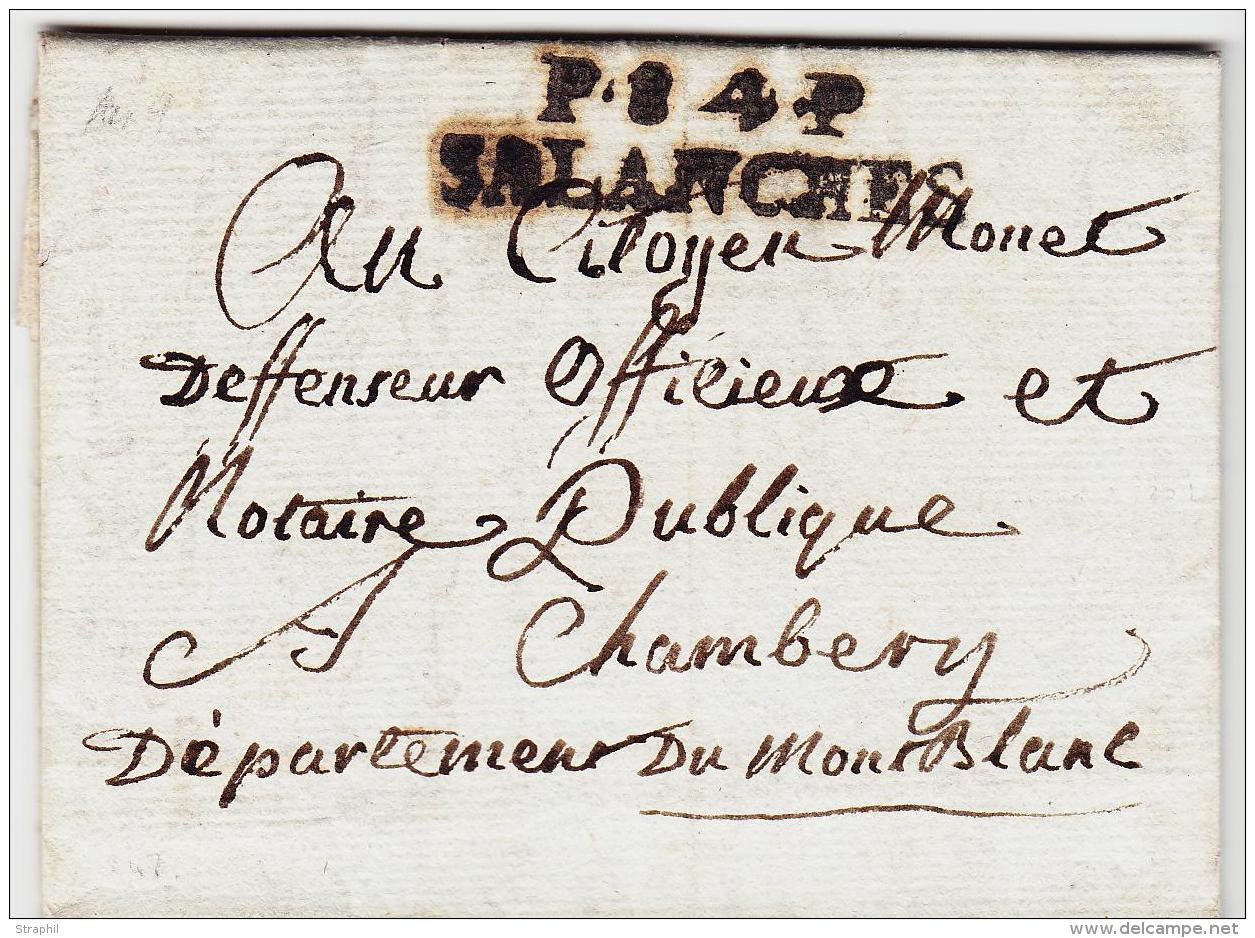 DEPARTEMENTS CONQUIS P.84.P SALANCHES - An 4 - Pr Chambéry - TB - 1801-1848: Precursori XIX