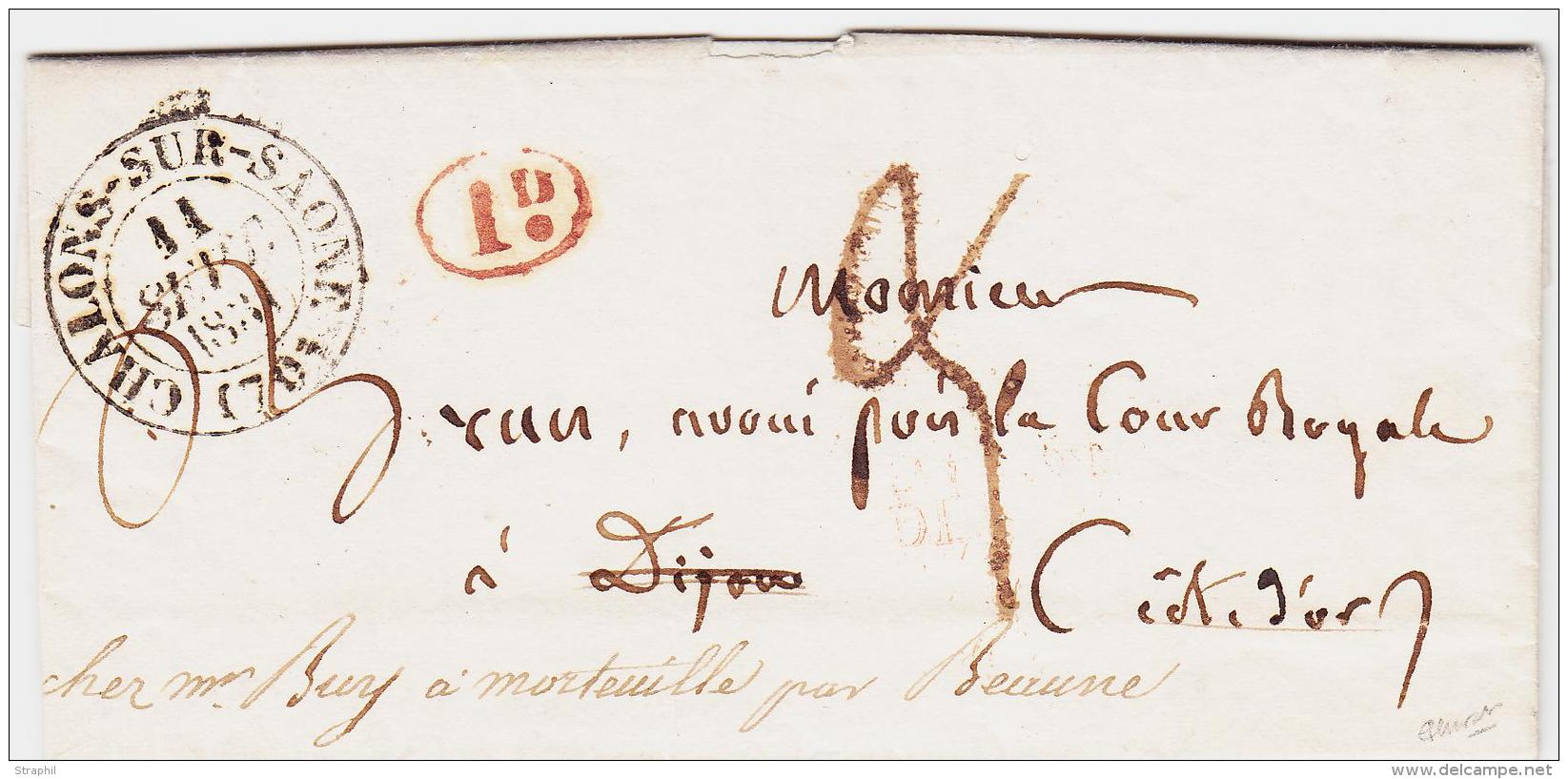 DEBOURSES - DEB.20/DIJON - De 1831 - De Châlons -  En Rouge Au Verso - TB - 1801-1848: Precursori XIX