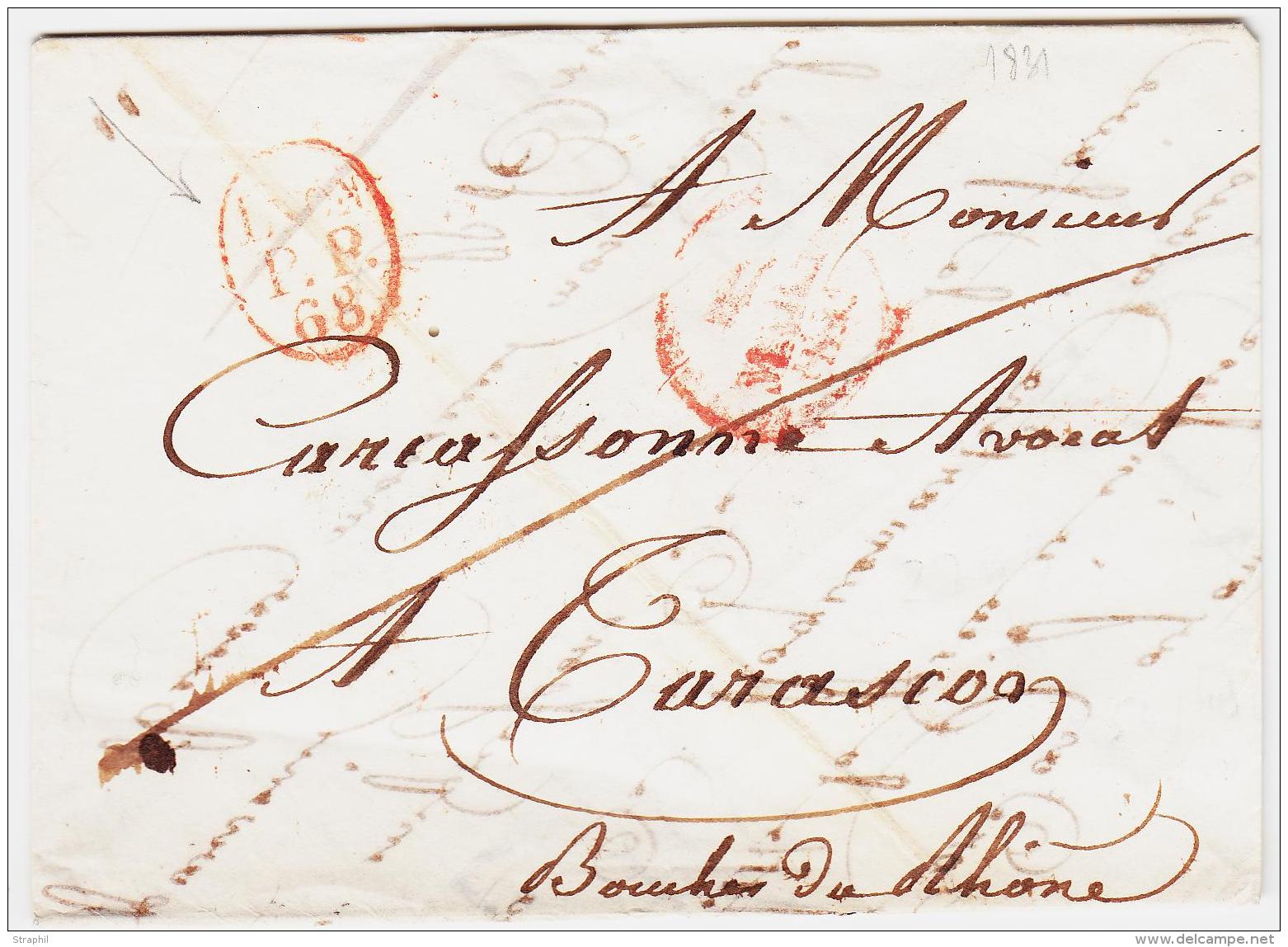 PORT PAYE LYON P.P. 68 - Oval Rouge (1831) - B/TB - 1801-1848: Precursori XIX