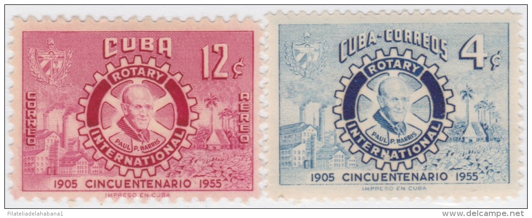 1955-185 CUBA REPUBLICA 1955. 50 ANIV ROTARY CLUB. MH. - Neufs