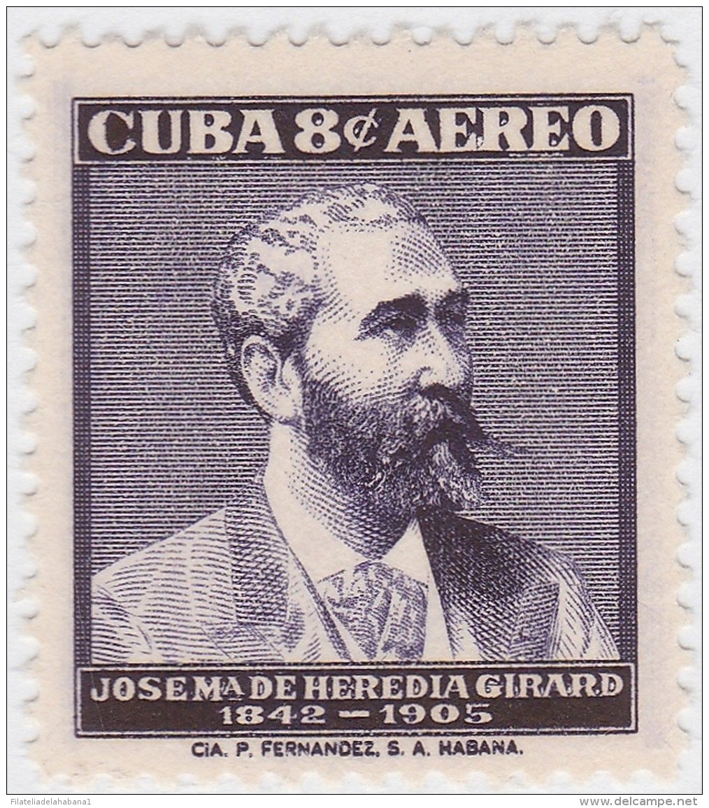 1957-241 CUBA REPUBLICA 1957. JOSE MARIA HEREDIA. INDEPENDENCE WAR. MH. - Ongebruikt