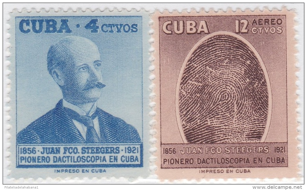 1957-242 CUBA REPUBLICA 1957. STEEGERS. DACTILOSCOPIA DACTILOSCOPY POLICE. MH. - Neufs