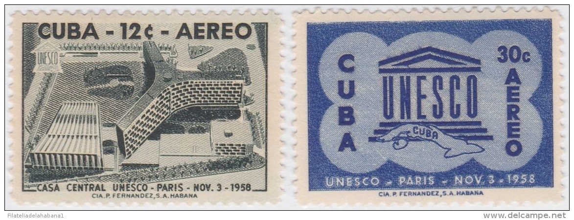 1958-211 CUBA REPUBLICA 1958. UNESCO COMPLETE SET. MH. - Ungebraucht