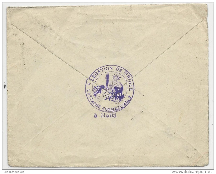 HAÏTI - 1930 - POSTE AERIENNE - ENVELOPPE AIRMAIL De LA LEGATION De FRANCE à PORT AU PRINCE Pour PARIS REEXPEDIEE à LYON - Haití