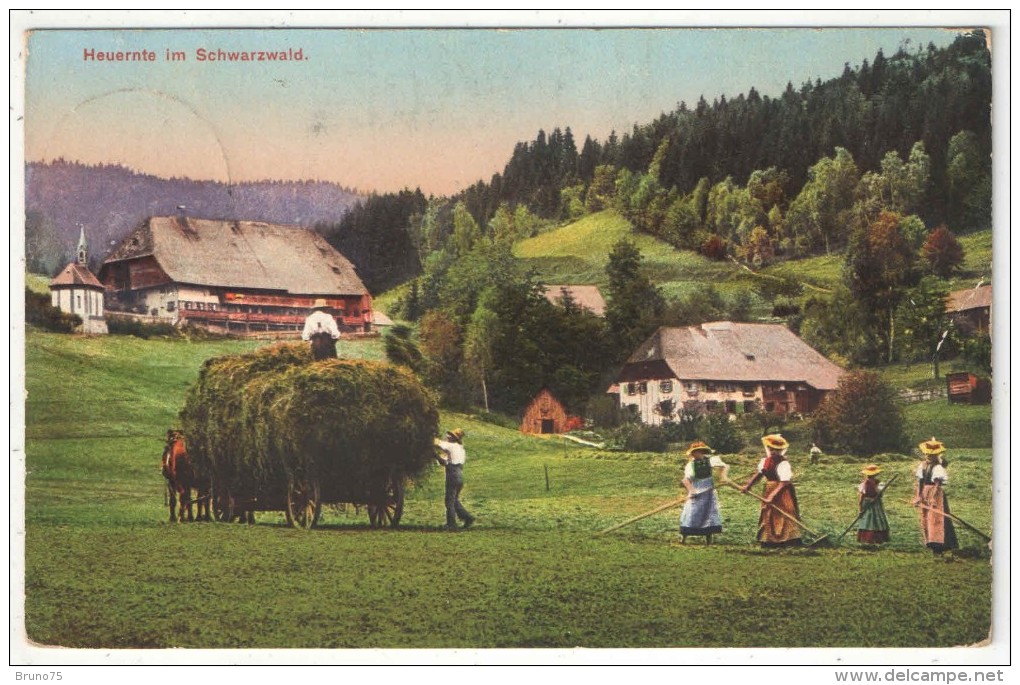 Gutach (Cancellation) - Heuernte Im Schwarzwald - 1910 - Gutach (Schwarzwaldbahn)