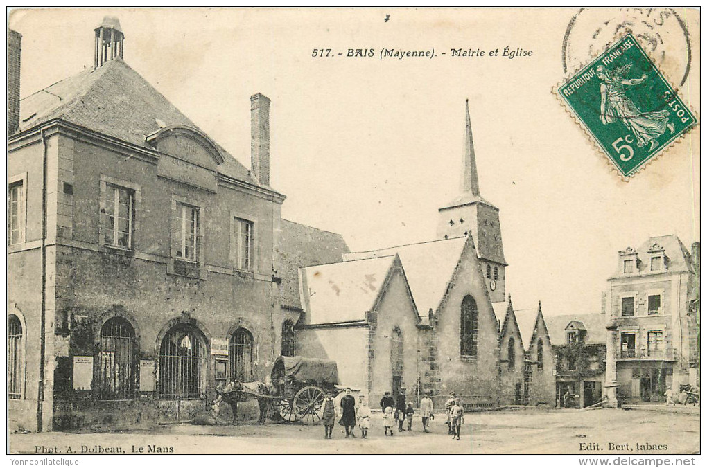 53 - MAYENNE - Bais - Mairie - Eglise - Bais