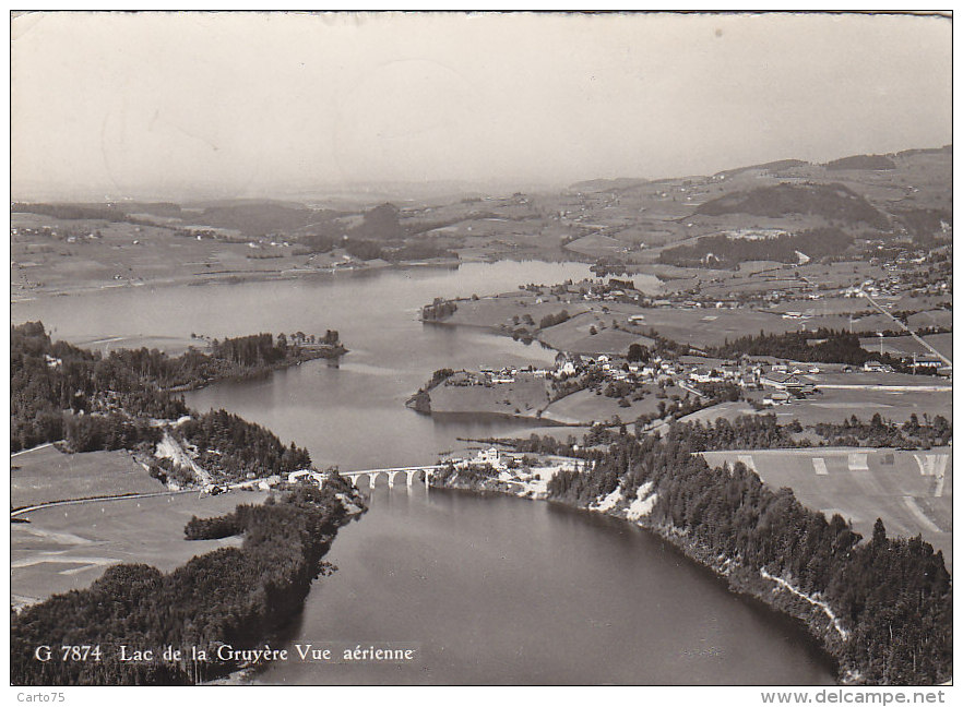 Suisse -  Lac De Gruyère - Vue Aérienne - Postmarked Sorens 1949 - Sorens
