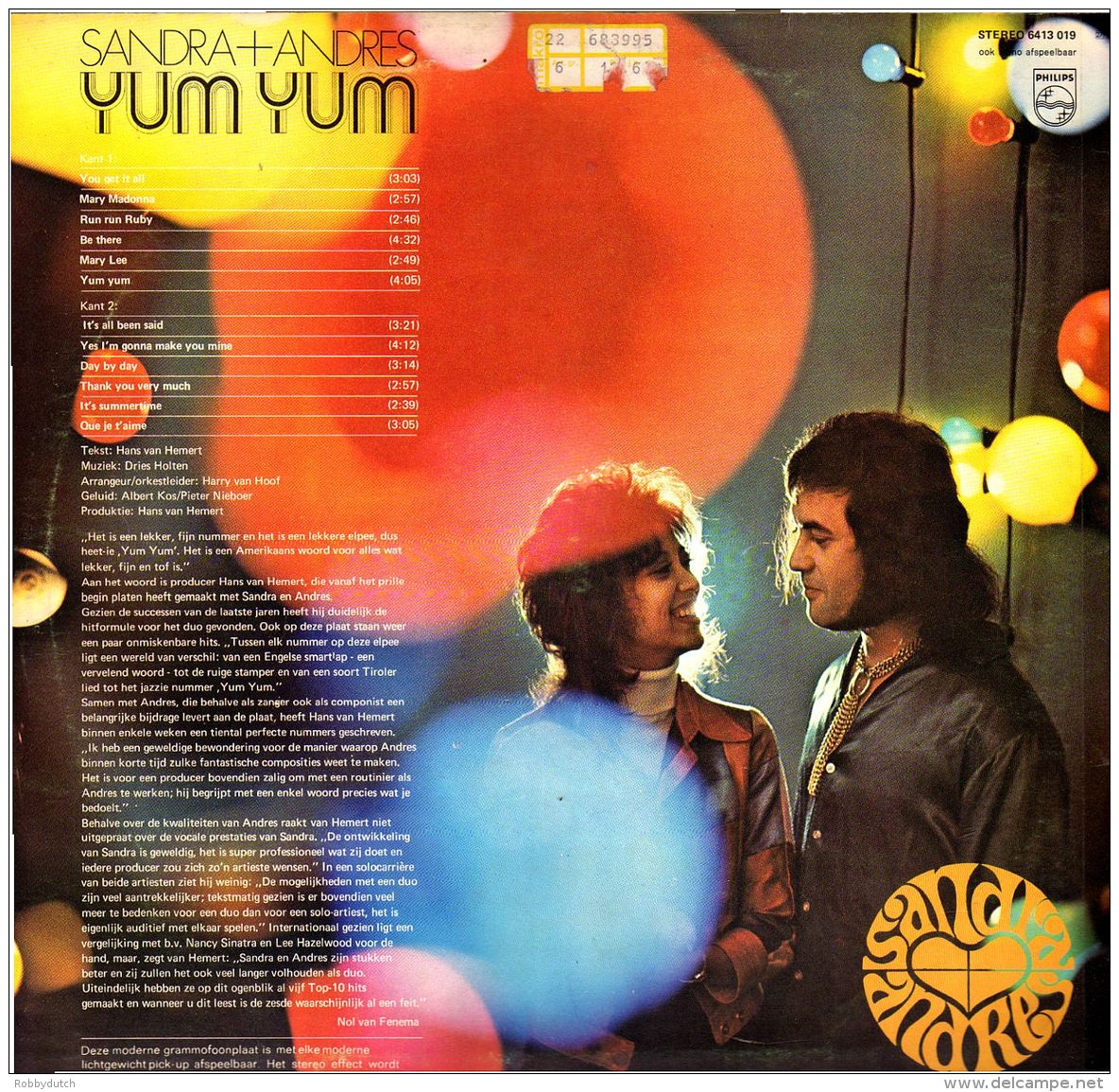 * LP *  SANDRA &amp; ANDRES - YUM YUM (Holland 1971) - Disco, Pop