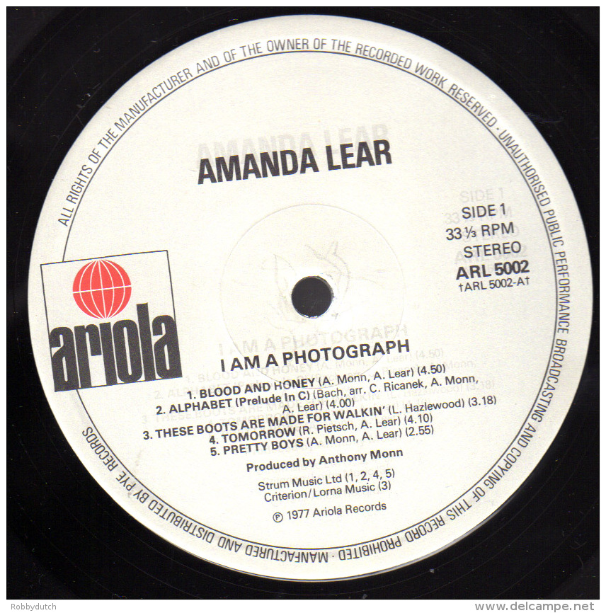 * LP *  AMANDA LEAR - I'M A PHOTOGRAPH ( England 1977) - Disco, Pop