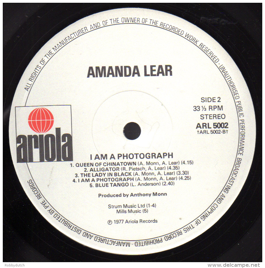 * LP *  AMANDA LEAR - I'M A PHOTOGRAPH ( England 1977) - Disco, Pop