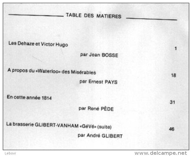 « BRAINE-L’ALLEUD Et Son Histoire » Fascicule 16 - Ed. Association Du Musée De B-L’A. (1986) - Table Des Matières -----> - Belgique