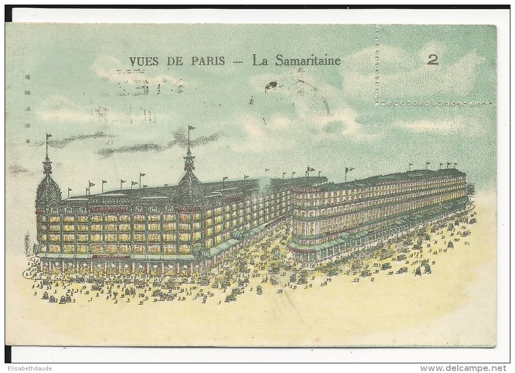 1929 - SEMEUSE 40c ROULETTE Sur CARTE PUBLICITAIRE De La SAMARITAINE à PARIS - 1906-38 Semeuse Camée