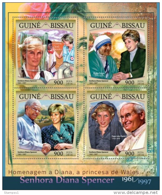 Guinea Bissau. 2016 Lady Diana. (405a) - Mother Teresa