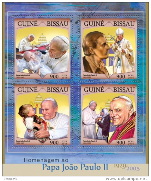 Guinea Bissau. 2016 Tribute To John Paul II. (406a) - Mère Teresa