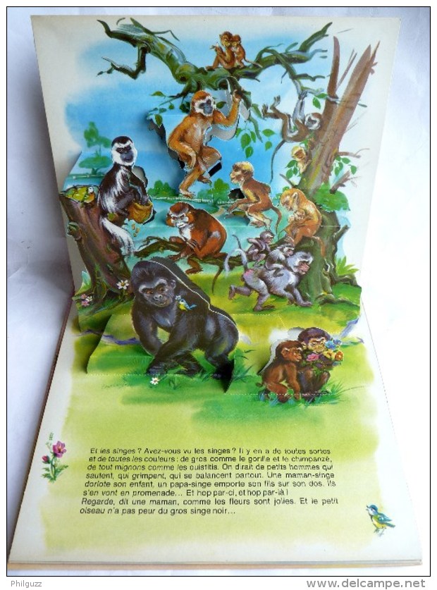 ALBUM POP UP LE ZOO édition Hemma  1973 Illustrations Luce-Andrée Lagarde (1) Pas KUBASTA Enfantina - Disney