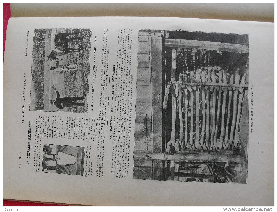 les nouvelles illustrées n° 79 de 1903. accident dirigeable Lebaudy rebouteux médicastre indo-chine folle en cage