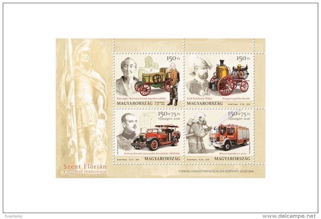HUNGARY - 2016. Minisheet - Youth Philately - Fire Brigade - Saint Florian - Unused Stamps