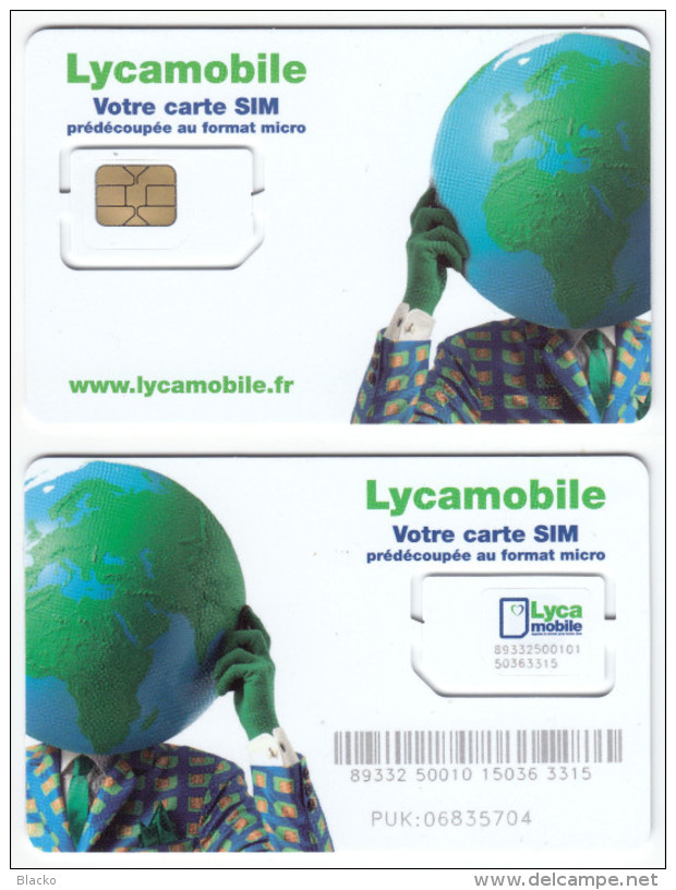 GSM SIM - Mint - France - Unbroken Chip - Lycamobile 5 Diff. - Other & Unclassified