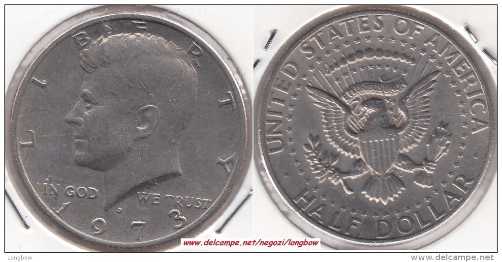 U.S.A. 50 Cents  Half Dollar 1973 D  Kennedy Km#202b - Used - 1964-…: Kennedy